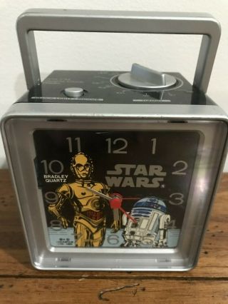 Vintage Star Wars 1984 R2d2 C3po Bradley Quartz Alarm Clock Am Fm Radio Rare