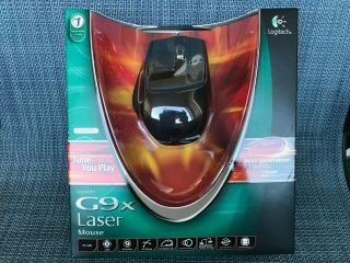 Logitech G9x Laser Mouse 5700 Dpi Braided Cable - Very Rare - Black Version