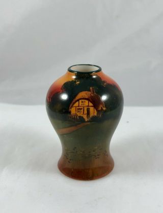 Estate Fresh Antique Royal Doulton Miniature Vase House In Trees View At Sunset