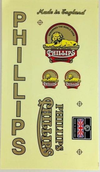 Phillips Decals Bicycle Bike Wheel Vintage Sporting Sticker Cycling Frame Parts