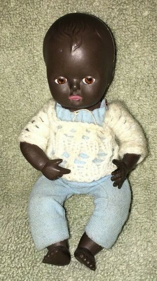 Vintage African American Black Doll,  Rosebud,  Made In England,