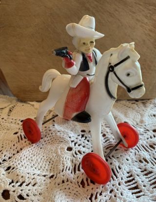 Rare ROSBRO Rosen Bros Cowboy & Horse Valentines Candy Container 2
