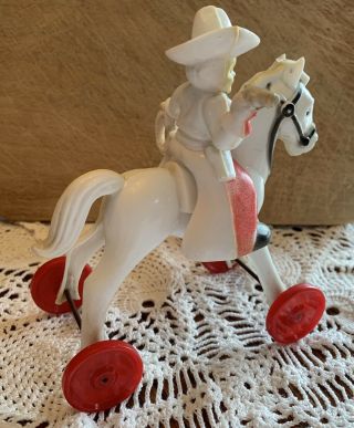 Rare ROSBRO Rosen Bros Cowboy & Horse Valentines Candy Container 3