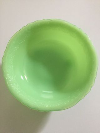 Vtg Mckee Laurel Pattern Jadeite Bowl 6” - Footed - Very Rare