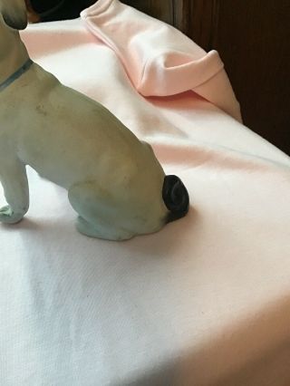 Vintage Antique Bone China / Porcelain Pug Dog Figurine Hand Painted Numbered 2