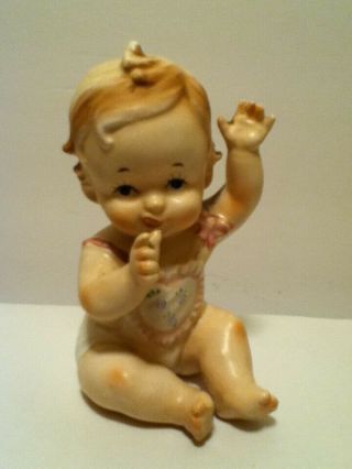 VINTAGE BABY GIRL SUCKING THUMB FIGURINE BISQUE PORCELAIN INARCO E - 1644 2