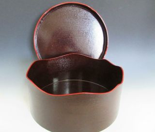 Japanese Wooden Lacquered Tea Box For Tea Ceremony W/sign/ Chitose - Bon/ 9206