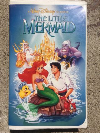 Walt Disney The Little Mermaid Black Diamond Banned Cover Vhs Tape,  Rare