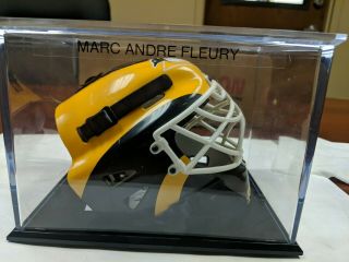Pittsburgh Penguins Marc Andre Fluery Autograph Mini Helmet Jsa W/case Rare
