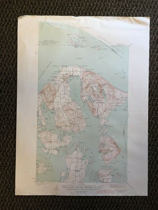 Vintage Usgs Orcas Island Washington 1943 Topographic Map