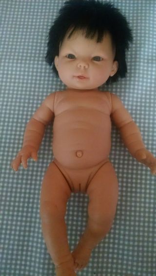 Vintage 13” Berjusa Newborn Girl Baby Asian Doll Anatomically Correct