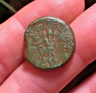 Very Rare Roman Bilbilis Ae Semis Augustus 2bc - 4ad Thunderbolt Rpc394 5.  95g
