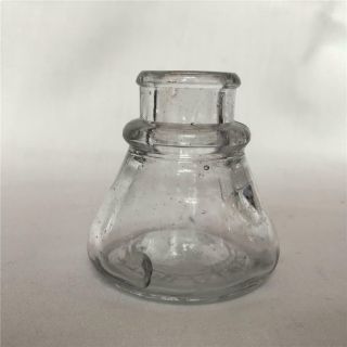 VIntage/Antique Round Umbrella Shape Clear Glass Carter ' s Ink Bottle 2