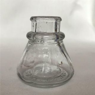 VIntage/Antique Round Umbrella Shape Clear Glass Carter ' s Ink Bottle 3