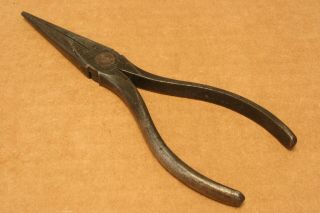 Rare Antique 1923 Klein Tools 6 1/2 " Needle Nose Pliers,  As Found