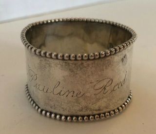 Antique Napkin Ring Sterling Silver 166 Meriden Britannia Co Monogrammed