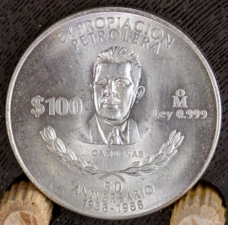 Mexico Silver Coin 50th Anniversary.  999 Silver " Expropiacion Petrolera Rare