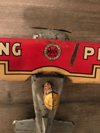 Rare Vintage Marx Looping Plane Tin Wind - up Toy With KEY WINDS/runs 3