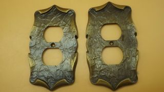 2 Vintage Amerock Carriage House Single Outlet Cover Plates