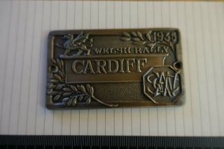 Rare Welsh Rally Cardiff 1935 Swac Metal Badge/plaque