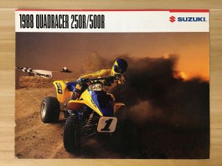 Vintage Rare 1988 Suzuki Quadracer 250r/500r Brochure And Specs