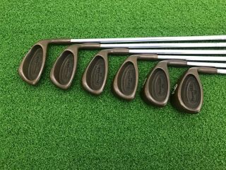 Rare Powerbilt Golf Tps Beryllium Copper Becu Iron Set 4 - 9 Right Steel Duo - Flex