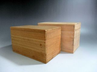 Japanese Wooden Tea Box Chabako 2set/ Tea Ceremony/ Satsubako/ Paulownia/ 9423