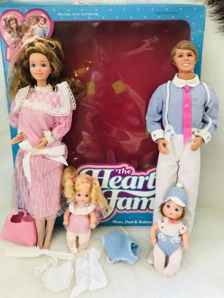 Vintage 1984 Mattel The Heart Family Mom Dad Babies Twins 9439 Barbie