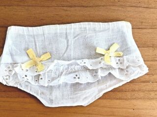 Vintage 1950’s Terri Lee 16” Doll Eyelet - Lace Panties With Yellow Ribbons