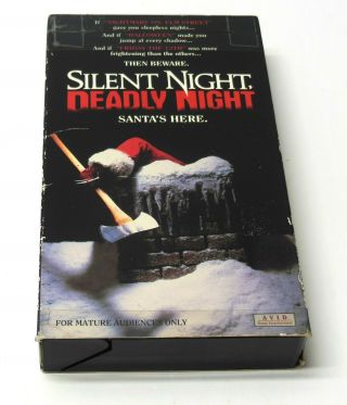 Silent Night Deadly Night 1984 Vhs Christmas Slasher Horror Rare Oop Avid