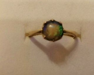 Antique Opal And 9k Rose Gold Ring Af Size N 1.  7 Gms