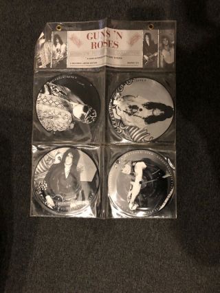 Guns N Roses Rare Ltd Edition 4 Picture Discs Vinyl Singles In Folder