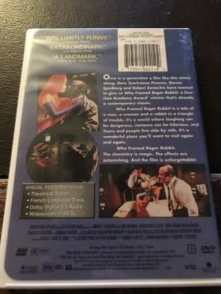 DVD - Who Framed Roger Rabbit (1999,  Widescreen) w/ Chapter Insert RARE & OOP 2