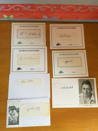 1920 - 30s 7 Rare Signed Australia Test Cards Ted White A 
