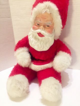 1950 ' s Rushton Rubber Face Plush Body Christmas Santa Claus Doll RARE 2