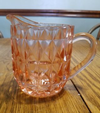 Rare Windsor Pink Depression Glass Small Pitcher