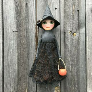 Primitive Folk Art Halloween Witch Doll Handmade OOAK 2