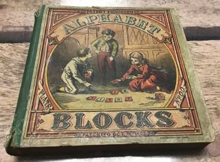 Antique Alphabet Blocks Patented 1865 Flats No.  00 Van Benthuysen Print Wood Old