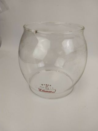 Vintage Coleman Lantern 200a Red Letter Pyrex Glass Globe.  Globe Only.  1962 - 1977
