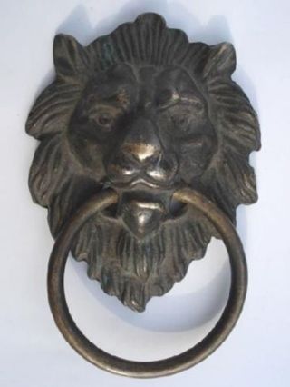 Chinese Bronze Fierce Lion Head Door Knocker 4.  4 " High