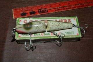 Vintage Creek Chub Jointed Pikie Minnow Silver Flash In Correct Box Wood Ge