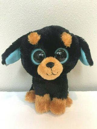 Rare Ty Beanie Boos Tuffy The Black Rottweiler Puppy Dog 6 " Plush
