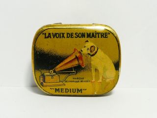 Rare French Hmv La Vox De Son Maitre Gramophone Needle Tin Nadeldose