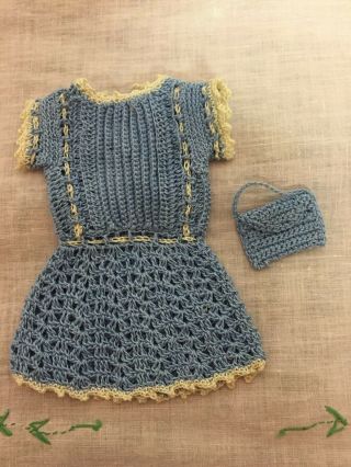 Crochet Antique Style Dress For Small Doll
