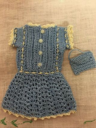 Crochet antique style dress for small doll 2