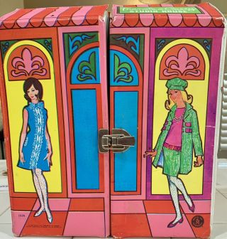 1966 Mattel Francie & Casey Studio House Carrying Doll Case Storage 5092 Barbie