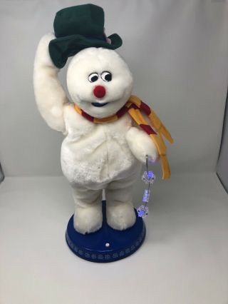 Gemmy Spinning Snowflake Frosty The Snowman Singing Dancing 18 " Tips Hat Rare