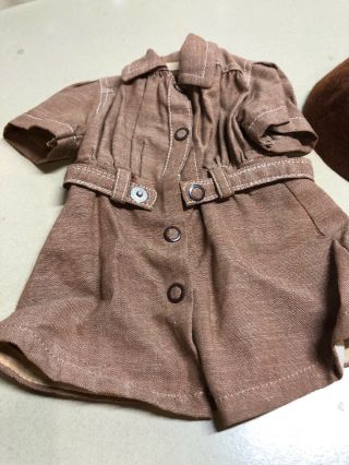 Vintage Terri Lee Doll Brownie Girl Scout Dress With Belt And Hat Euc