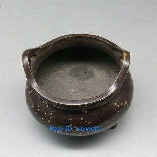 Old Chinese Bronze Handwork Incense Burner W Qianlong Mark 2