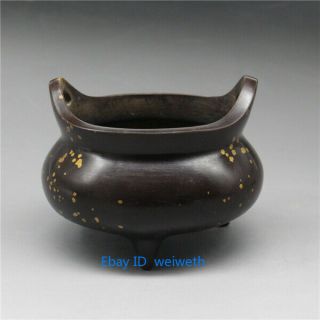 Old Chinese Bronze Handwork Incense Burner W Qianlong Mark 3